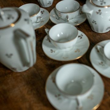 Service à thé en cuivre blanc
